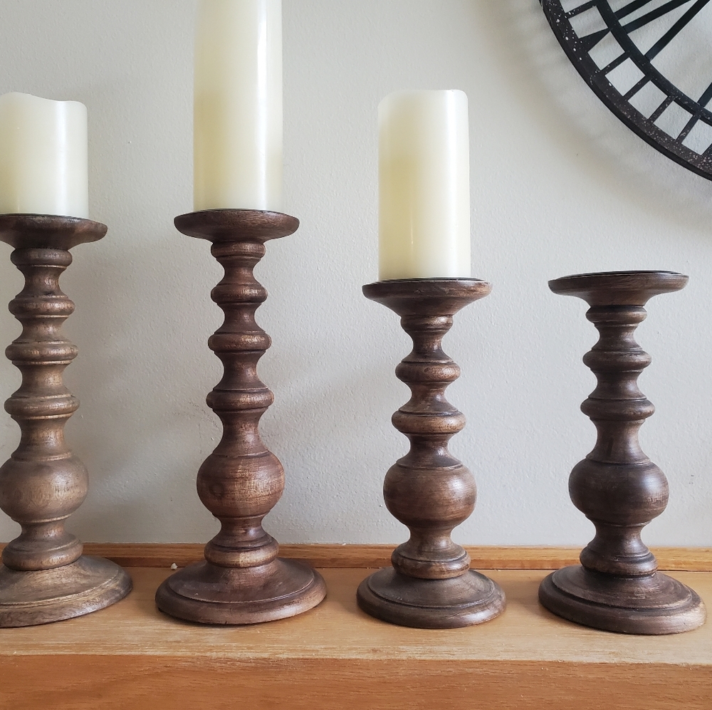 Wood candle sticka